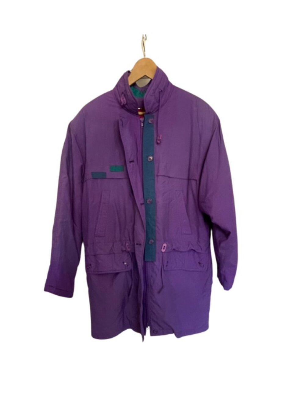 Vintage London Fog Purple & Teal Colorblock Jacket